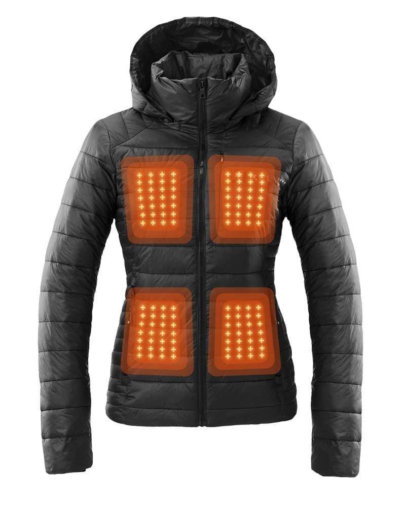 DeHolifer Women's Suit Winter Warm Electric Heated Thermal Underwear Suit  22 Heat Zones USB Charging Heating Set Black S